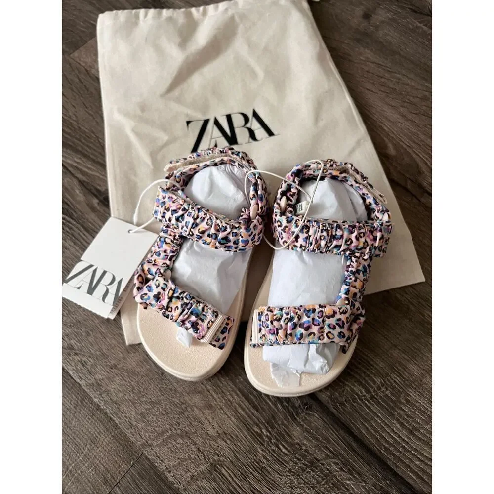 Zara ANIMAL PRINT SANDAL size 8